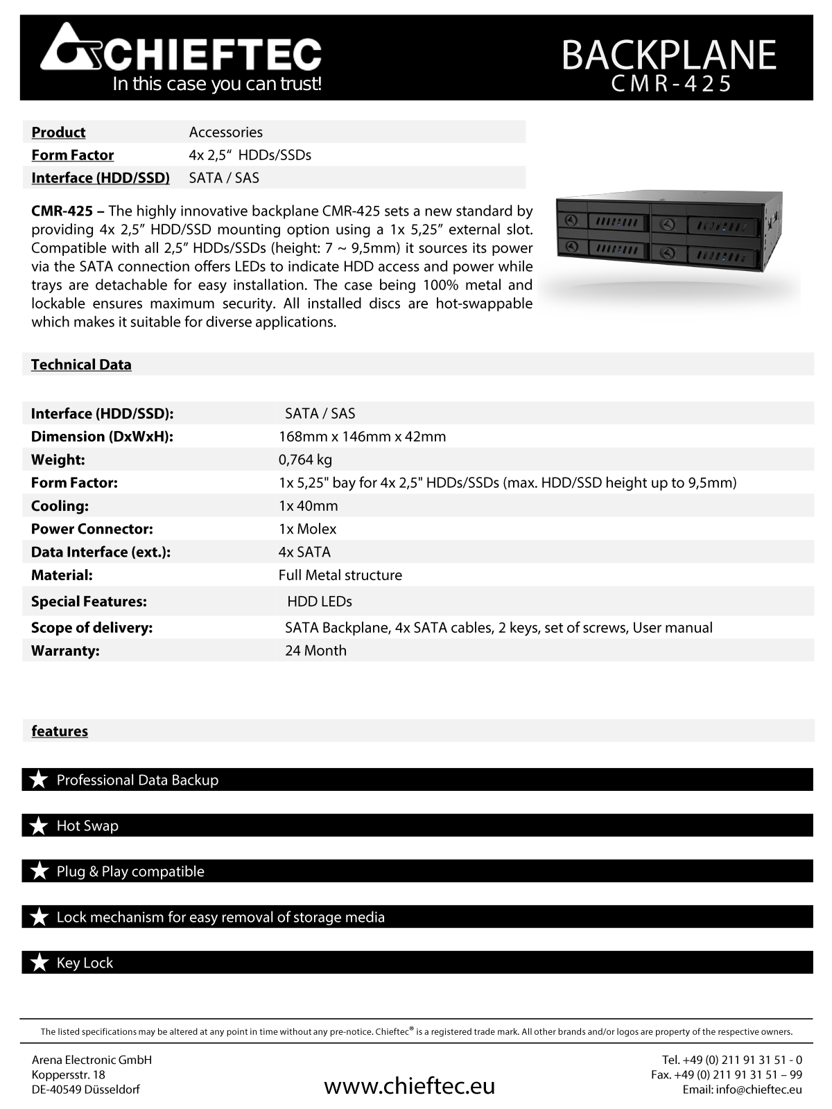 Chieftec CMR-425 User Manual