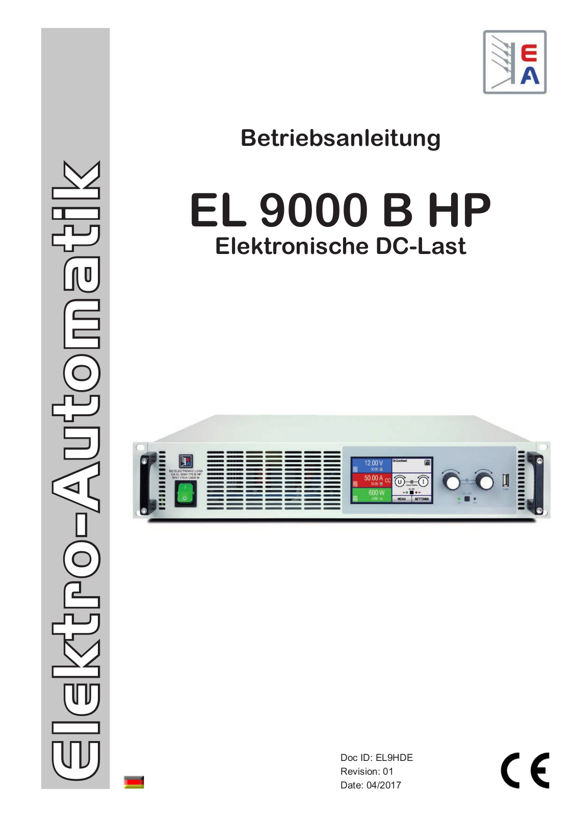 Elektro-Automatik EL 9000 B HP, EL 9080-85 B HP, EL 9080-170 B HP, EL 9200-35 B HP, EL 9200-70 B HP User guide