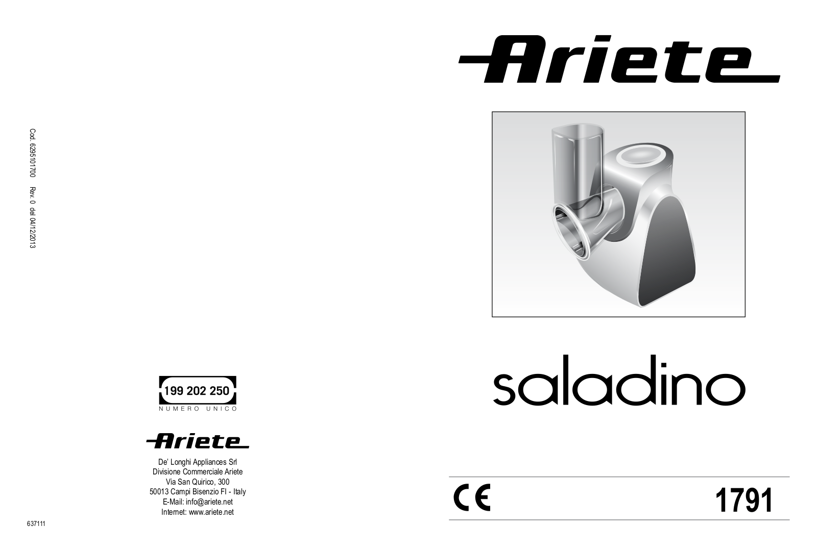 Ariete 1791 User manual