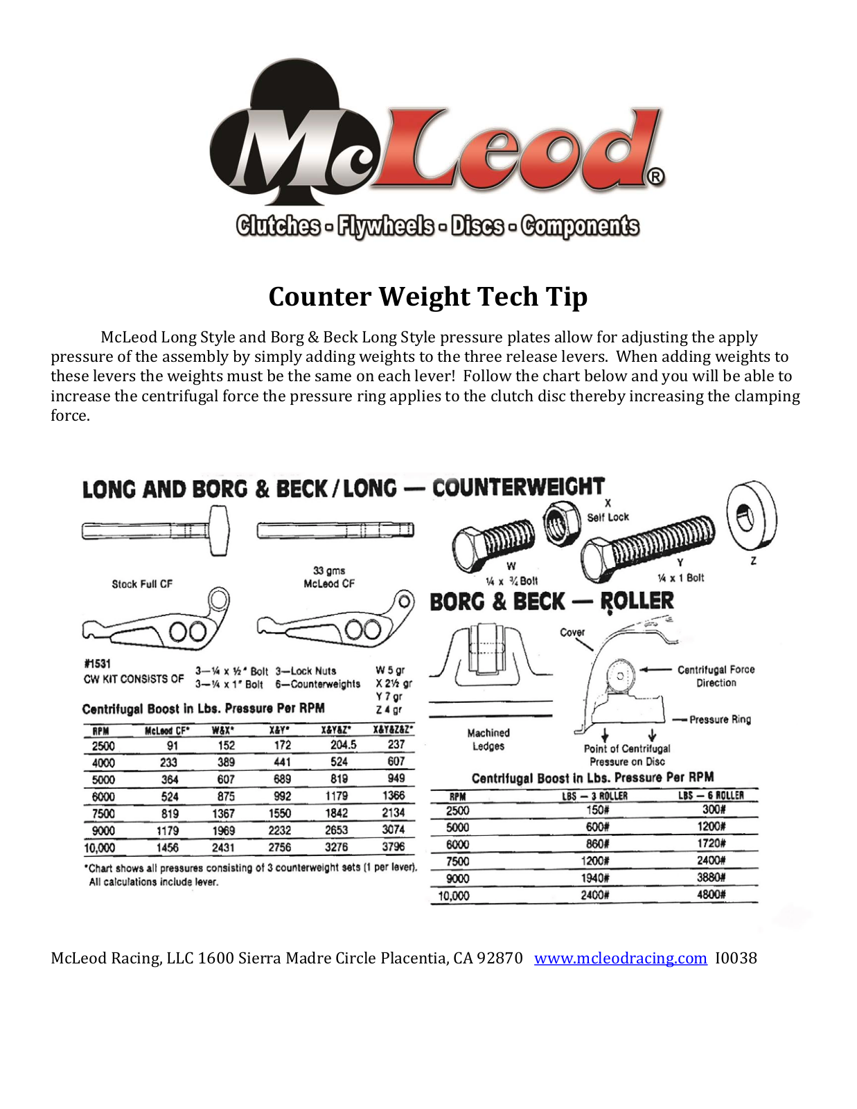 Mc Leod Counterweight Tech Tip User Manual - ManualMachine.com