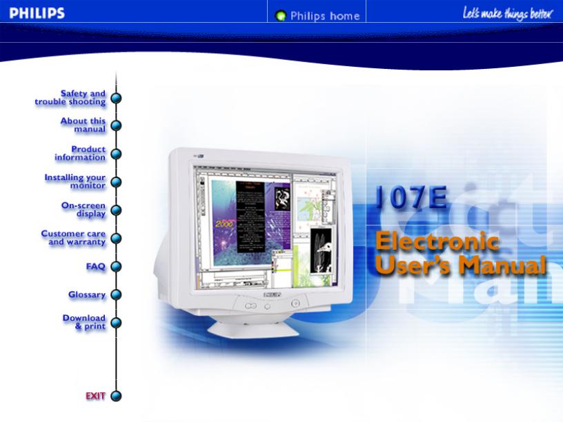 Philips 107E21-05Z, 107E21-95H, 107E21-75H, 107E20-20Z, 107E21-00Z User Manual