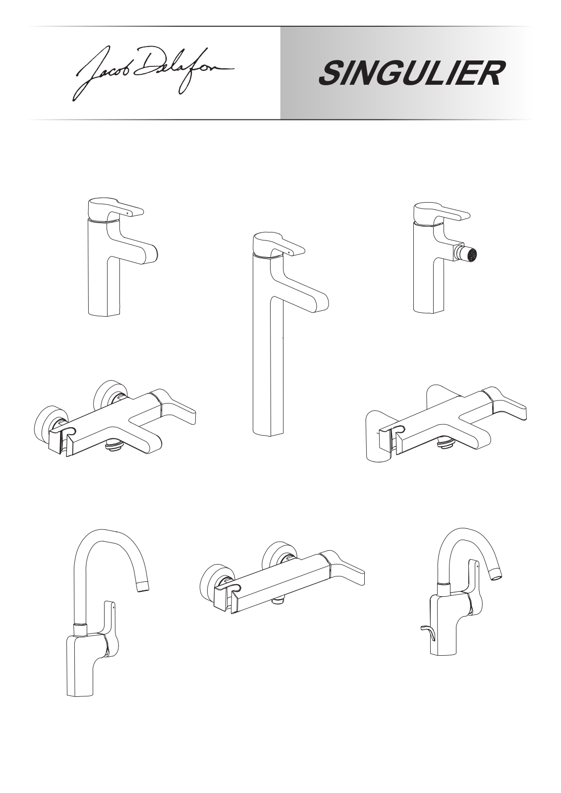 Jacob Delafon SINGULIER E10877-CP, SINGULIER E10869-CP, SINGULIER E10865-CP, SINGULIER E10862-CP, SINGULIER E10861-CP Assembly guide