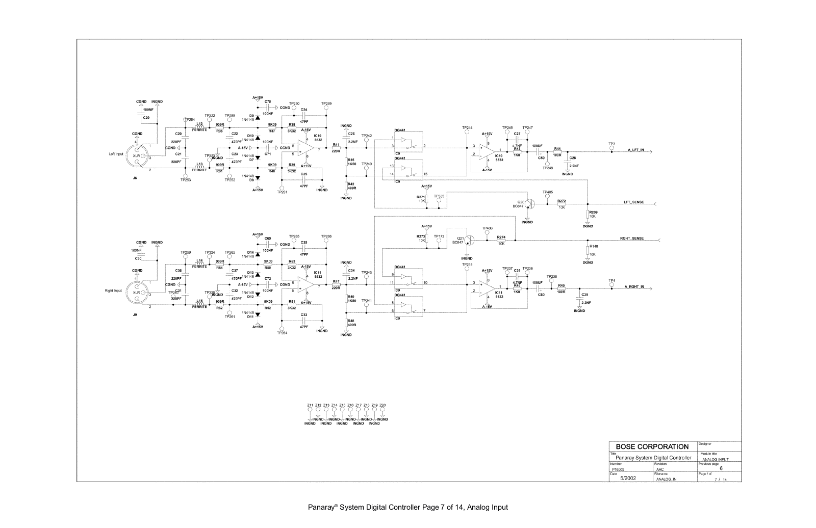 BOSE 7 14SD Schematic