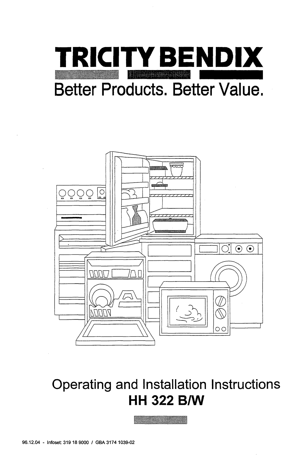 TRICITY BENDIX HH322B, HH322W, ATB1721, ATB1711 User Manual