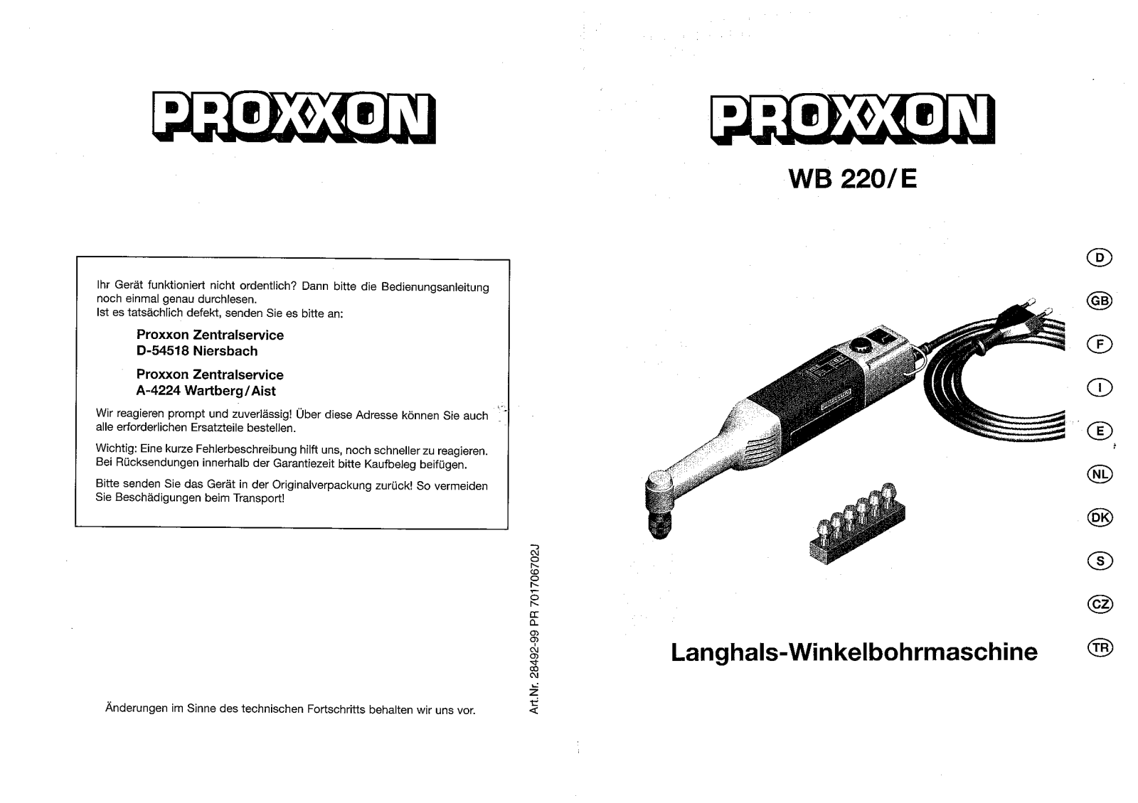 Proxxon WB 220/E User guide - ManualMachine.com