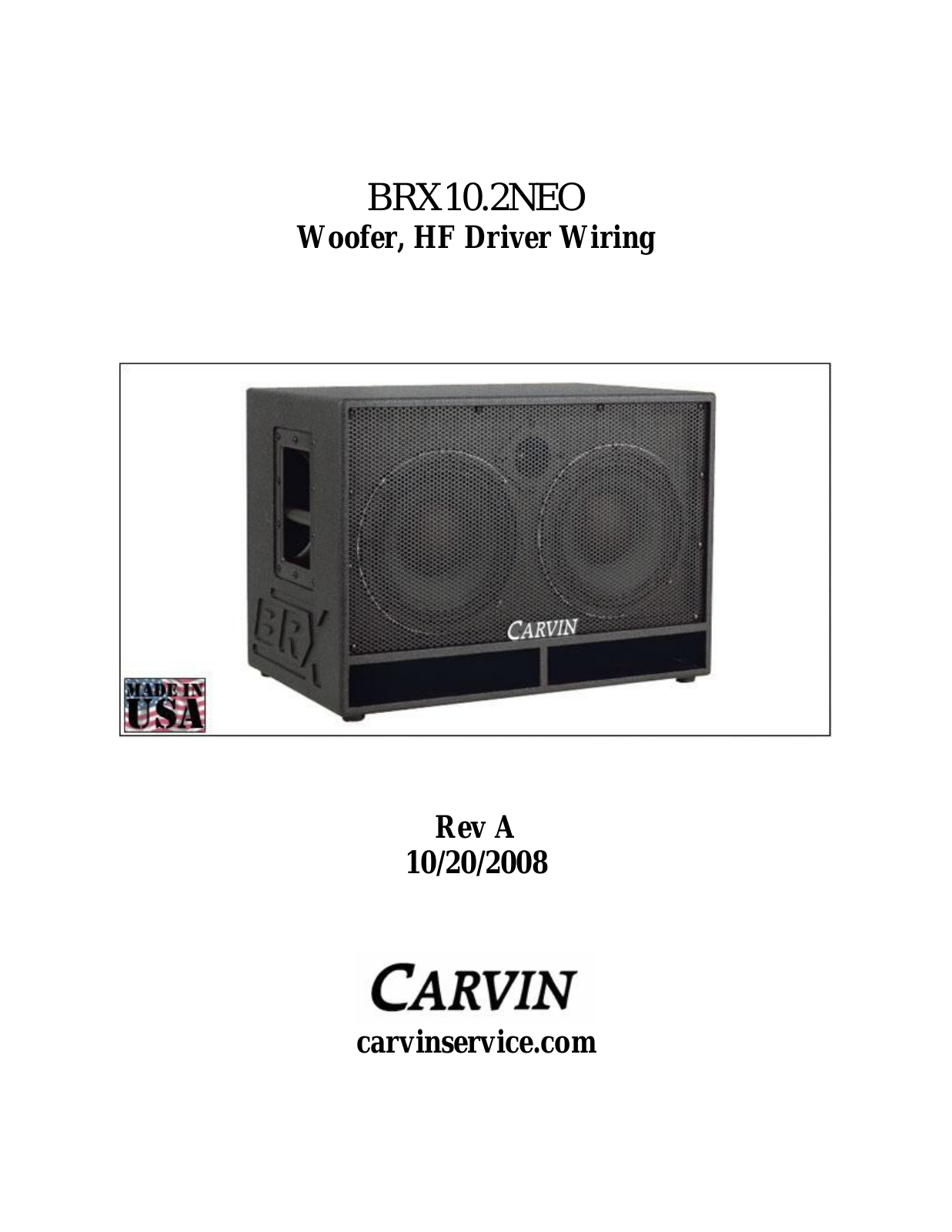 Carvin BRX-10.2-NEO Brochure