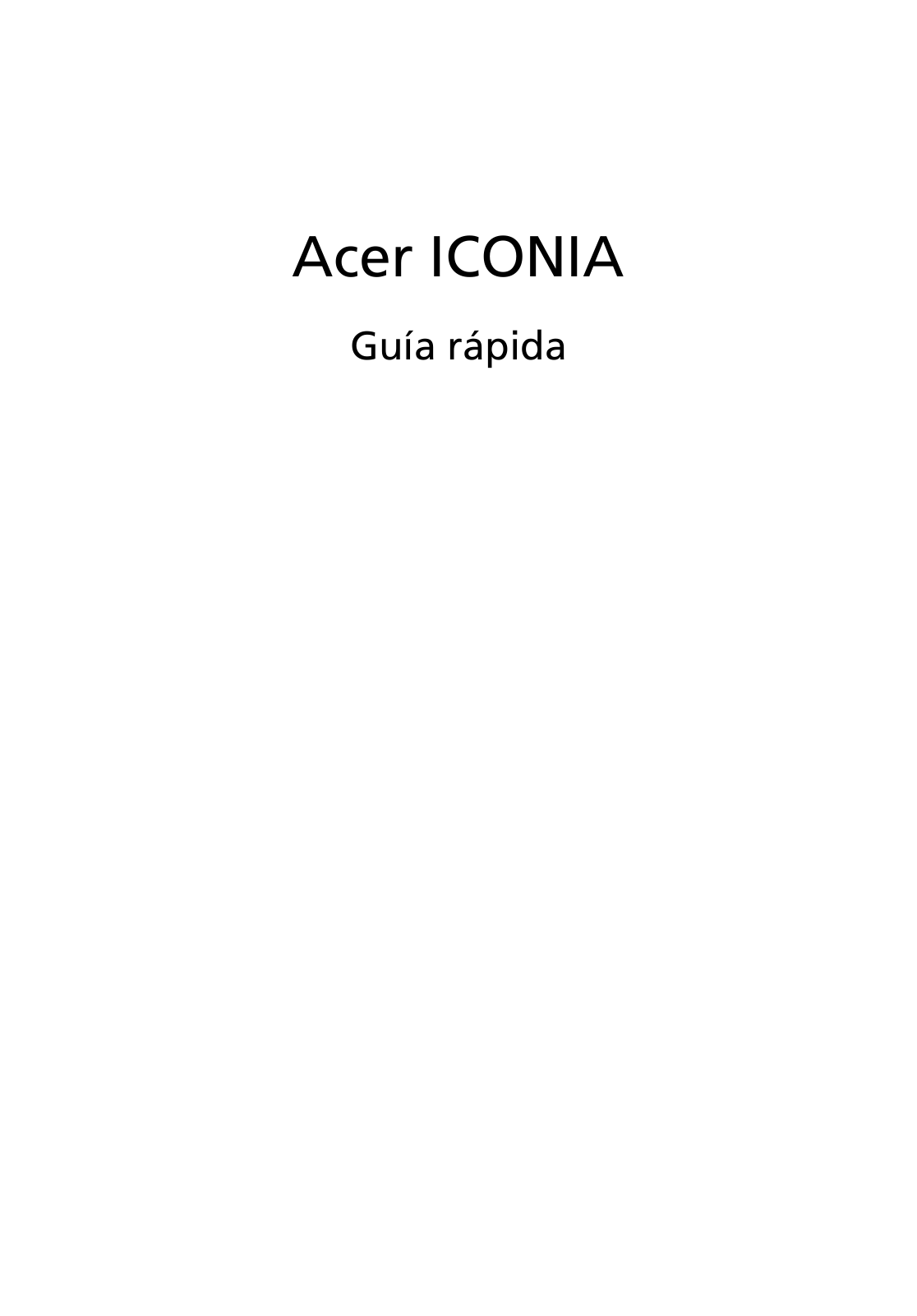 Acer Iconia Instruction Manual