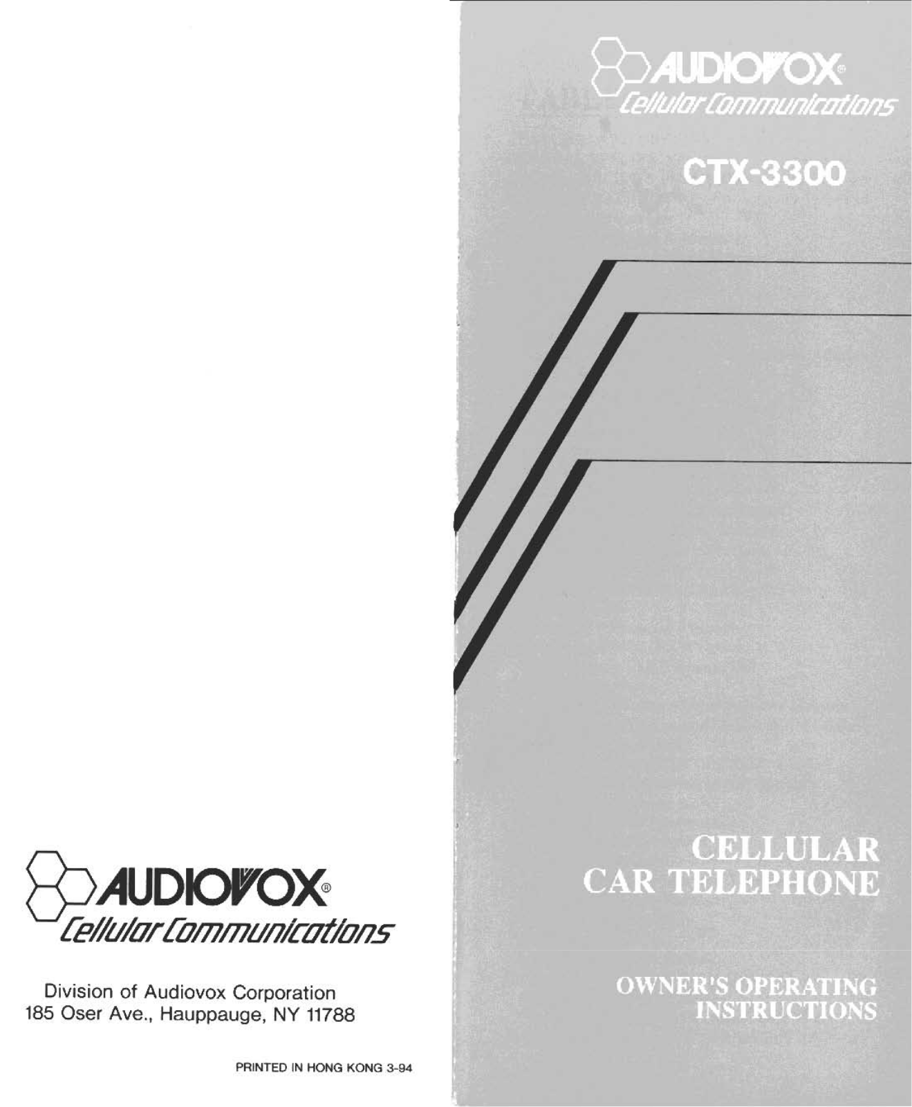 Audiovox CTX-3300 User Manual