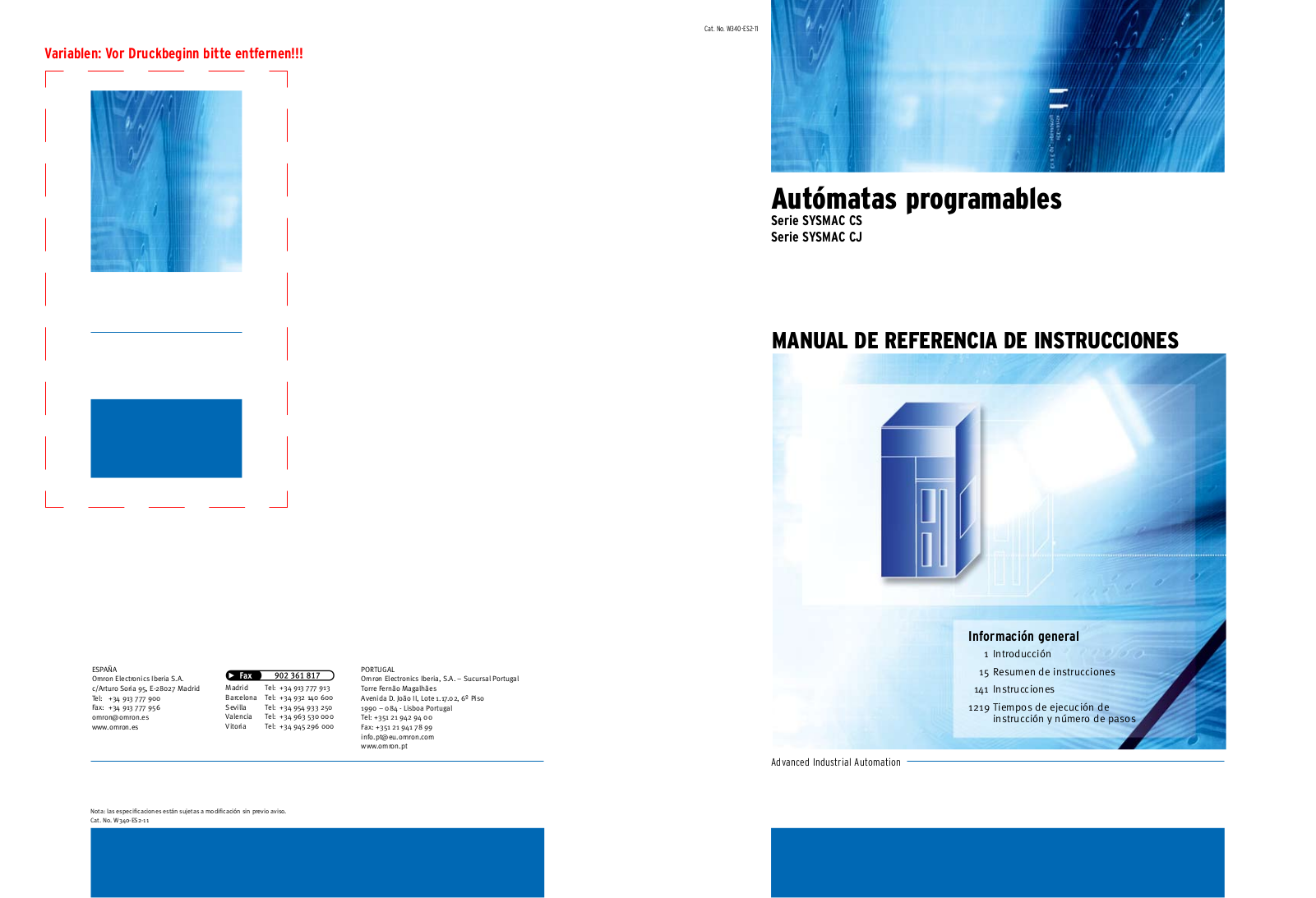 Omron SYSMAC Series CS, SYSMAC Series CJ Reference Manual