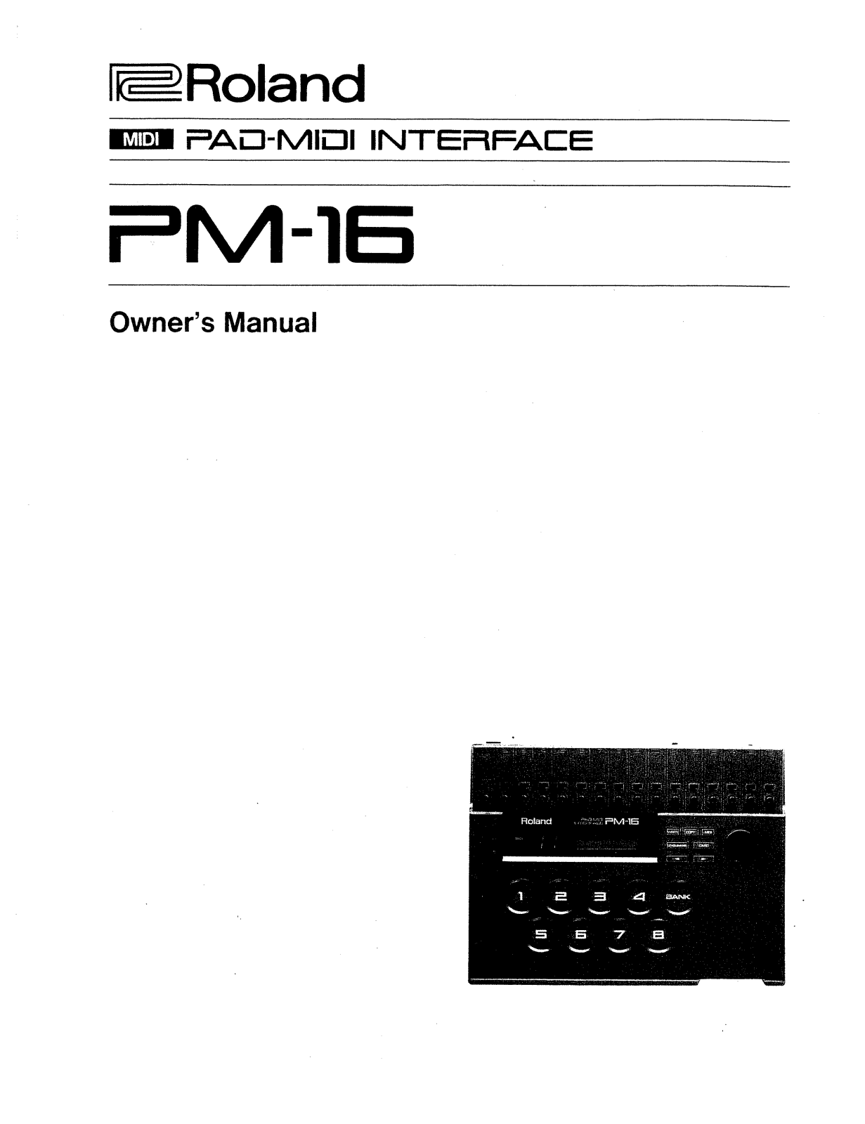 Roland PM 16 Service Manual