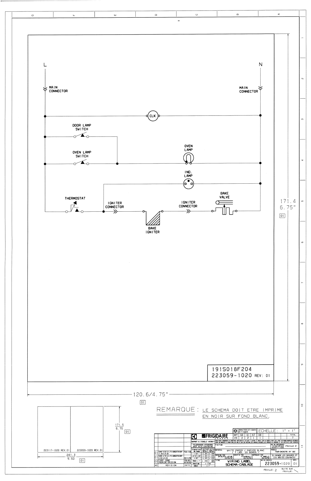 Frigidaire FGB500CESF Wiring Diagram