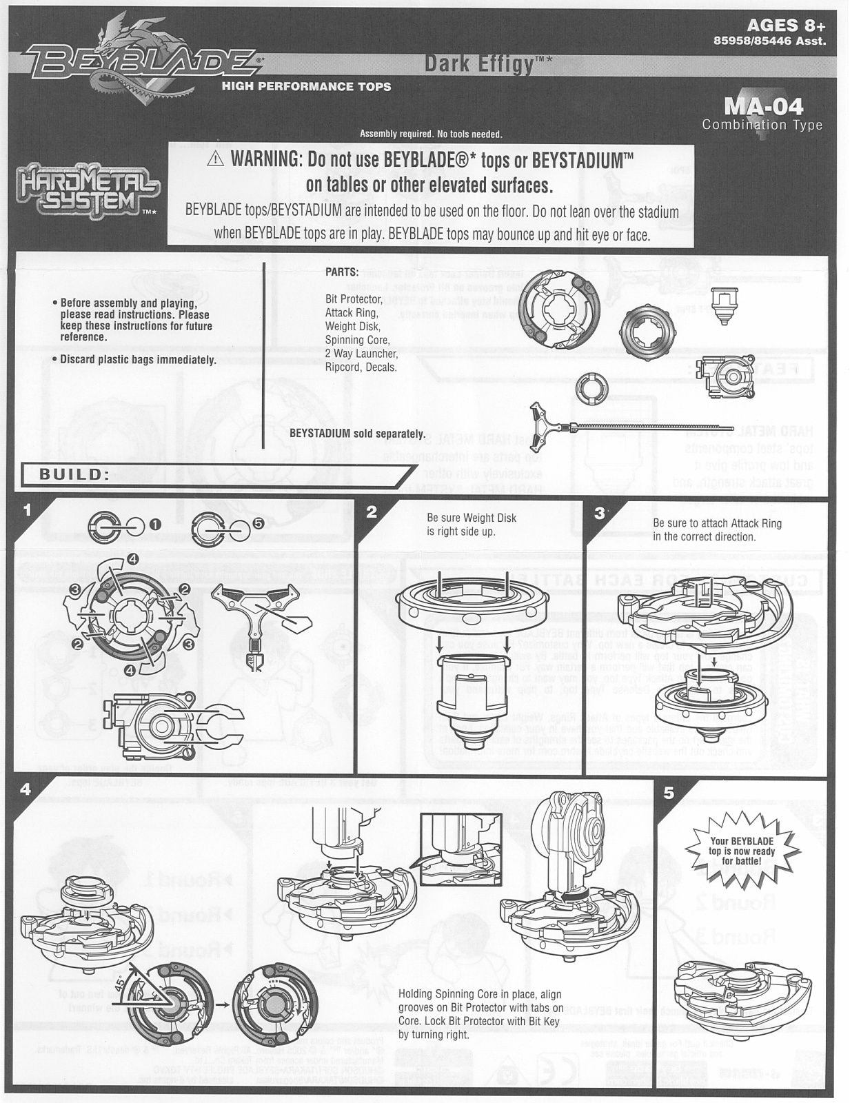 HASBRO Beyblade Dark Effigy HMS MA04 User Manual