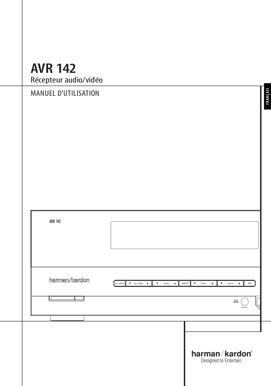 HARMAN KARDON AVR 142 User Manual