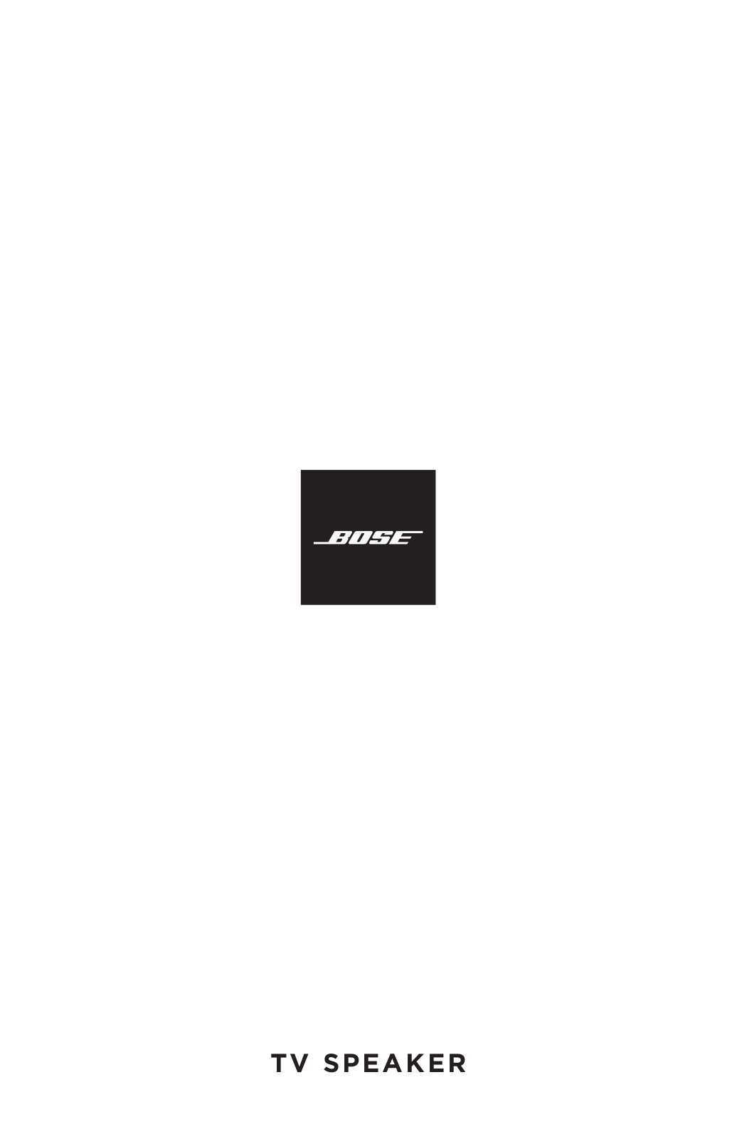 Bose TV Speaker Service Manual