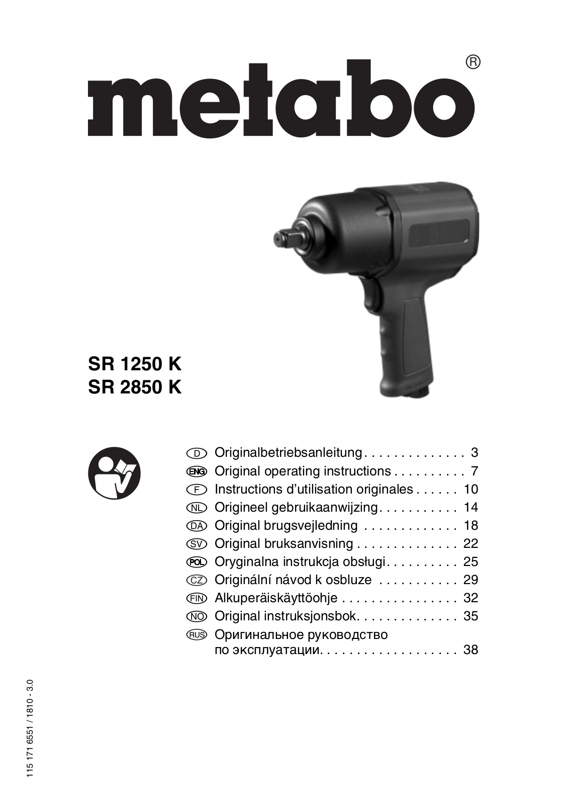 Metabo SR 1250 K, SR 2850 K User guide - ManualMachine.com