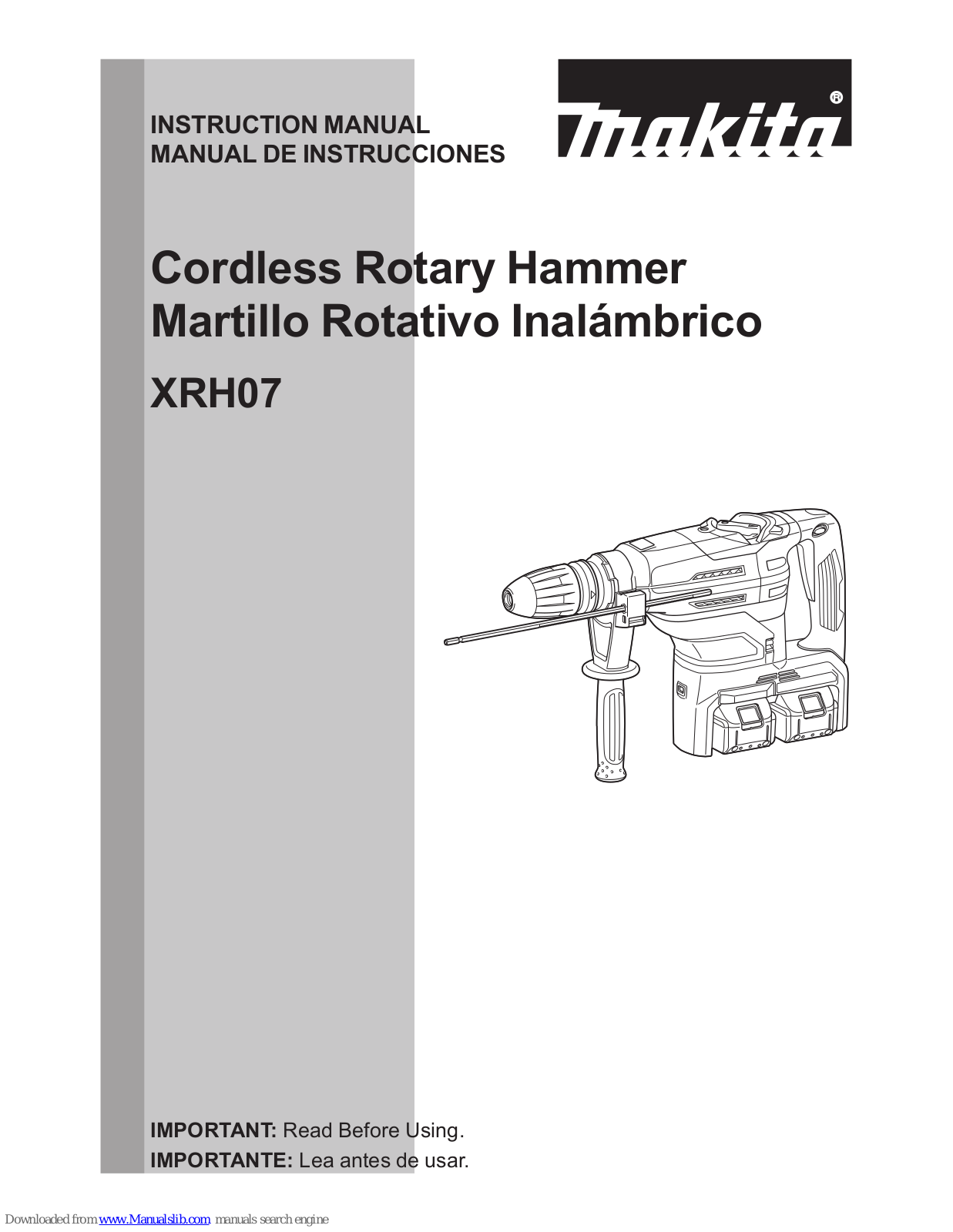 Makita XRH07, DHR280, DHR281, DHR282, DHR283 Instruction Manual