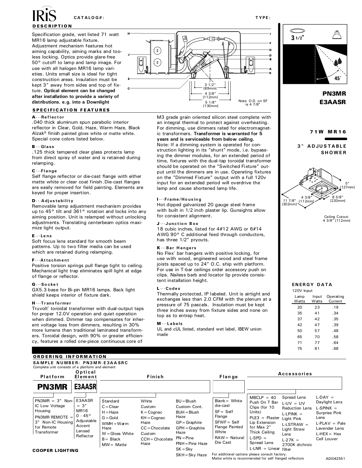 Cooper Lighting PN3MR, E3AASR User Manual