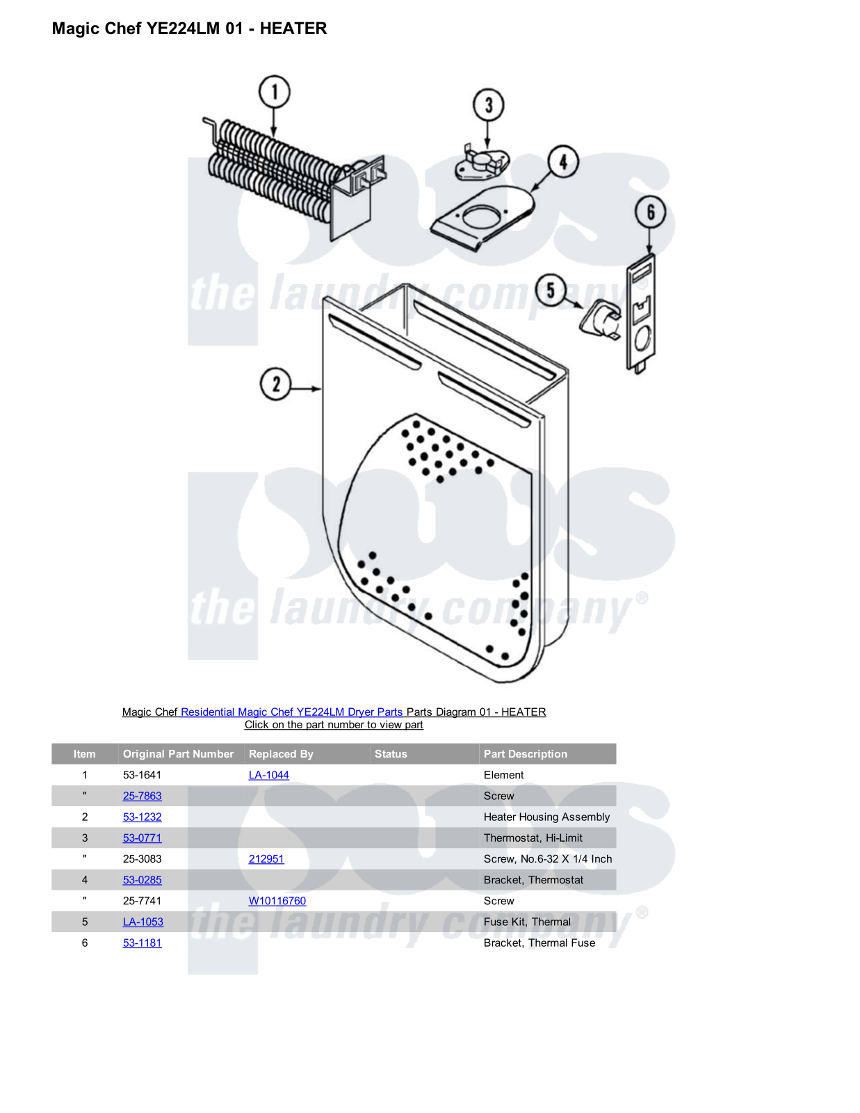 Magic Chef YE224LM Parts Diagram