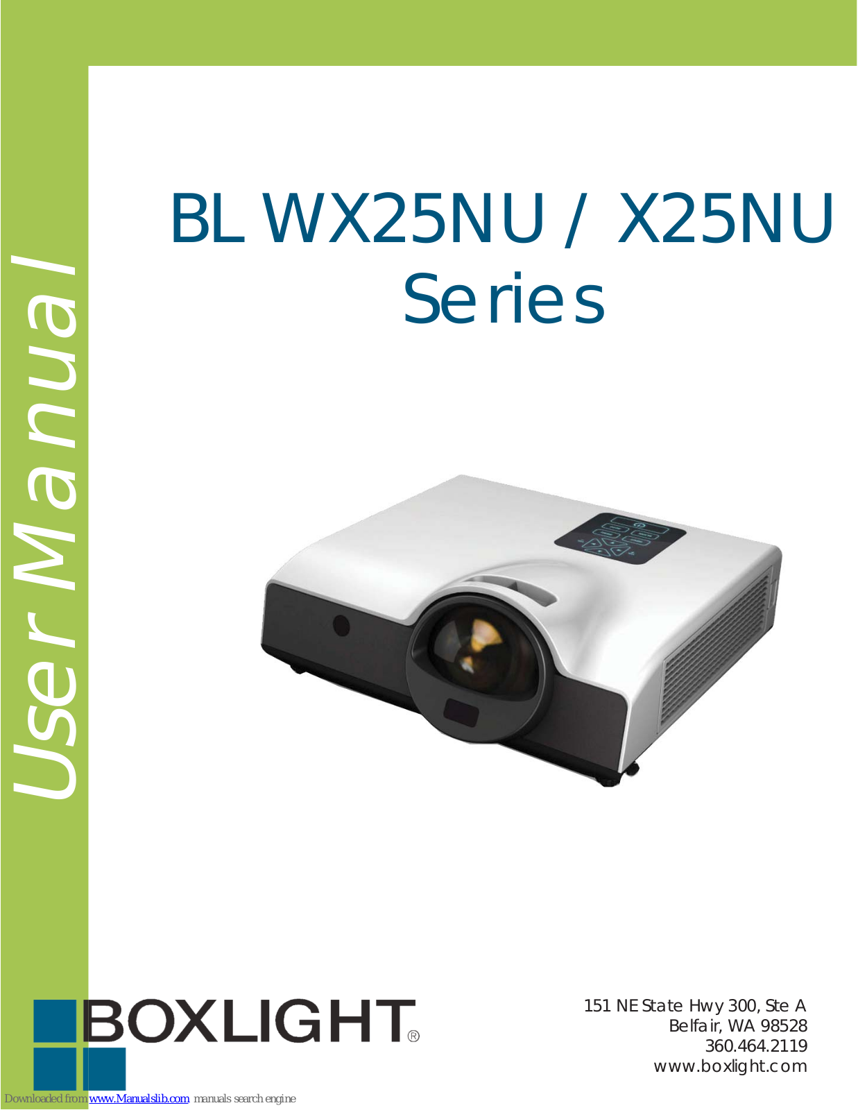 BOXLIGHT X25NU Series, ProjectroWrite3 Series, BL WX25NU Series, BL X25NU Series User Manual