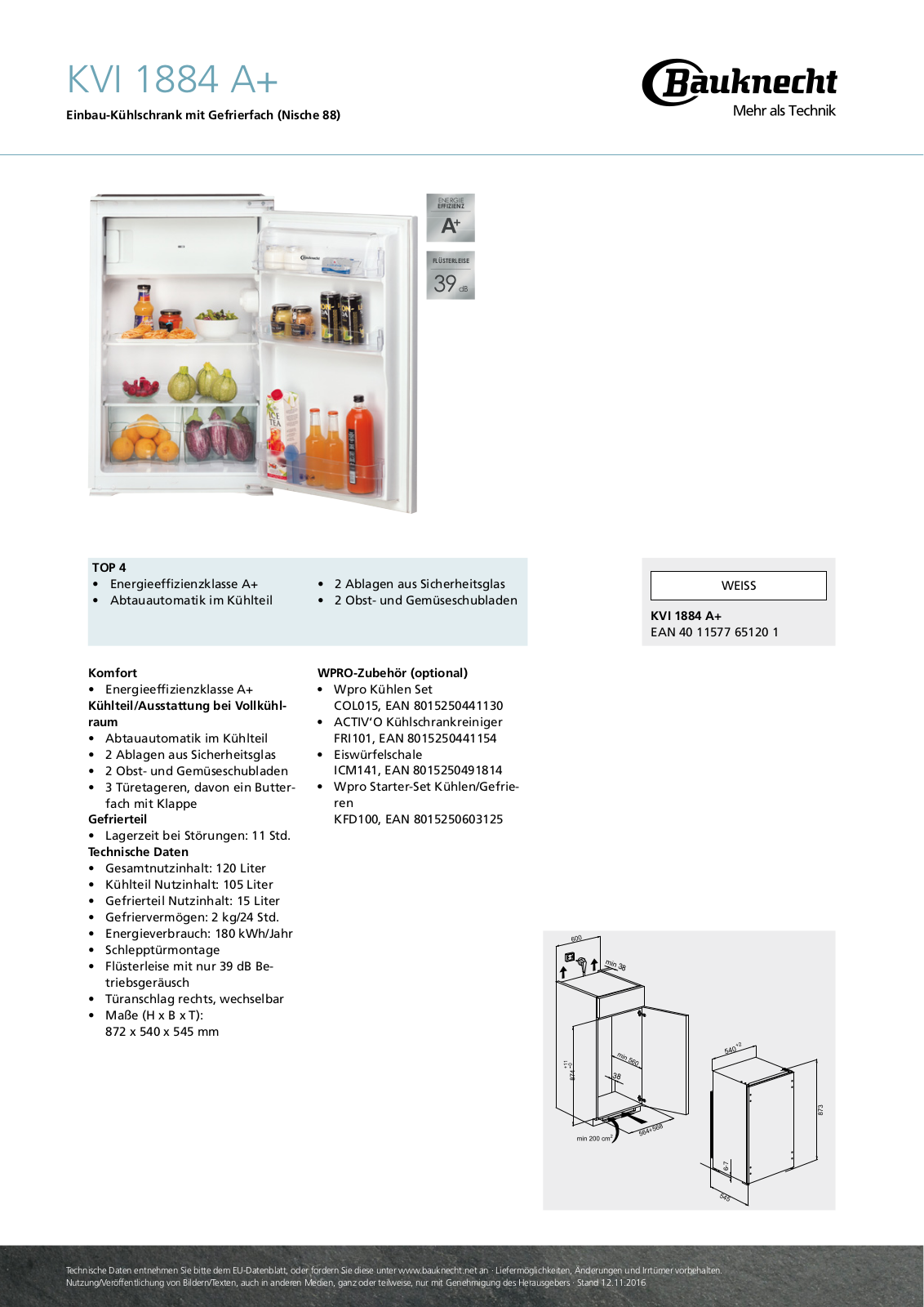 Bauknecht KVI 1884 A+ User Manual