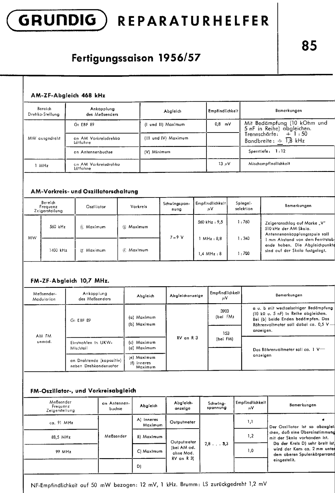 Grundig 85 Service Manual