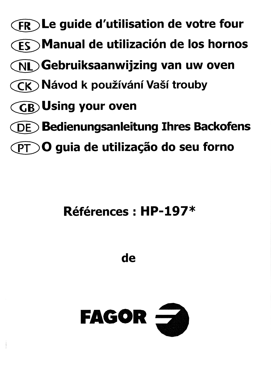 FAGOR HP197 User Manual