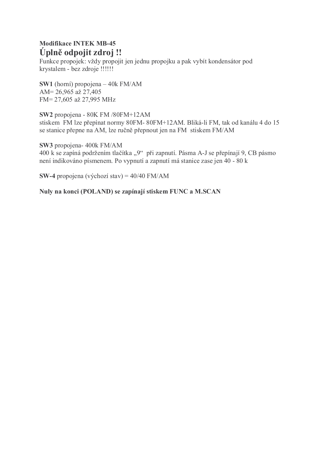 Intek Mobicom MB-45 User Manual