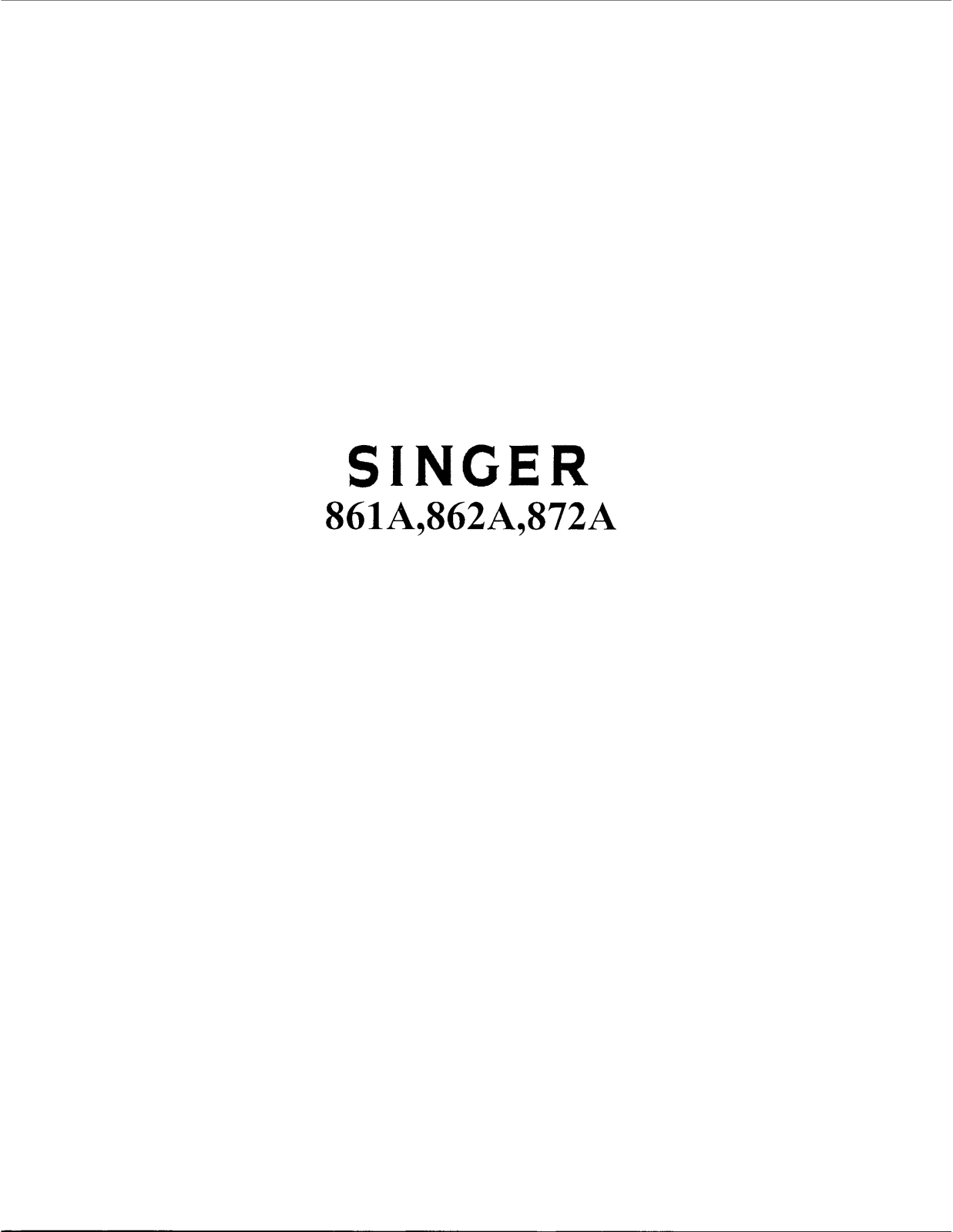 SINGER 861A, 862A, 872A Parts List