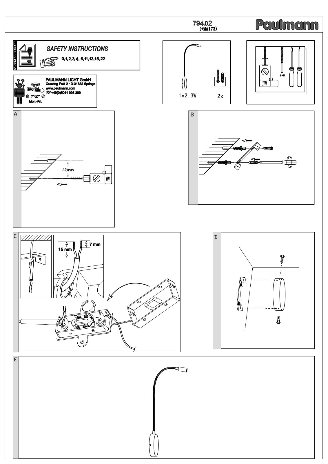 Paulmann 794.02 Safety instructions - ManualMachine.com