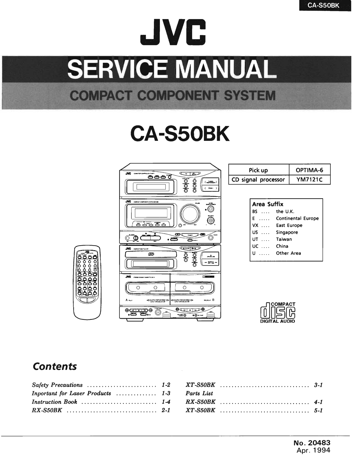 Jvc CA-S50-BK Service Manual