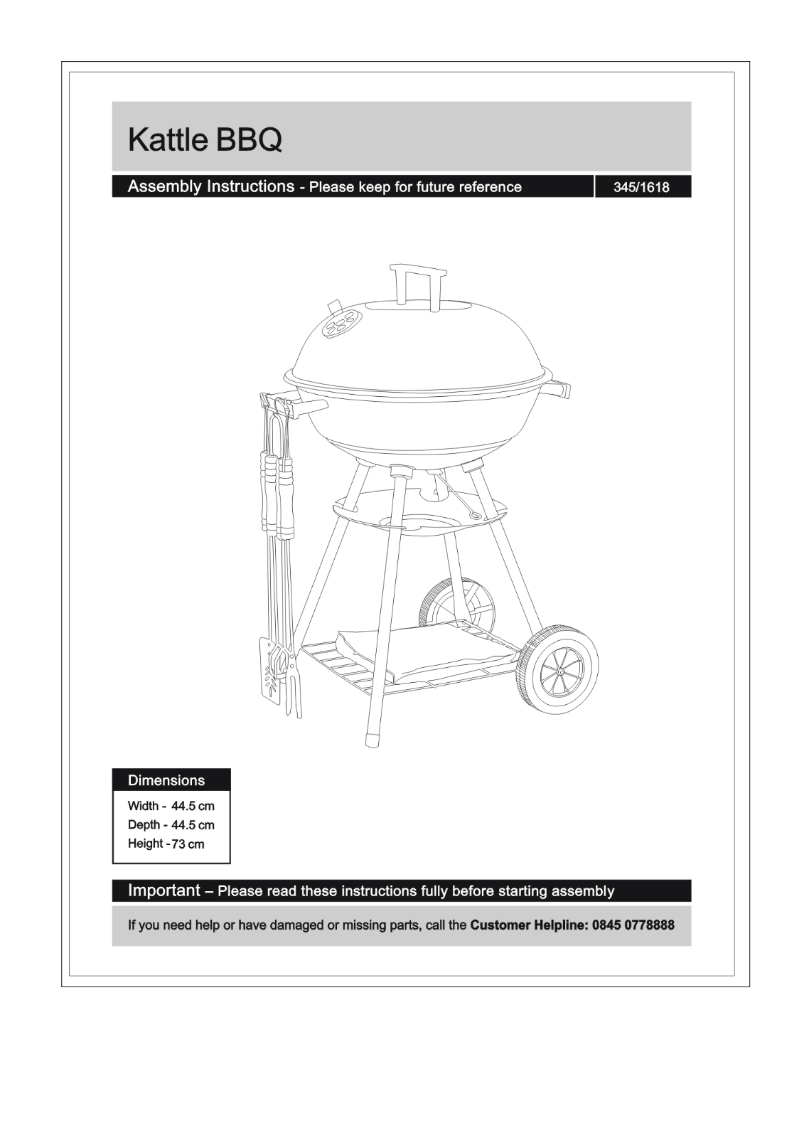 Argos GR0056C ASSEMBLY INSTRUCTIONS