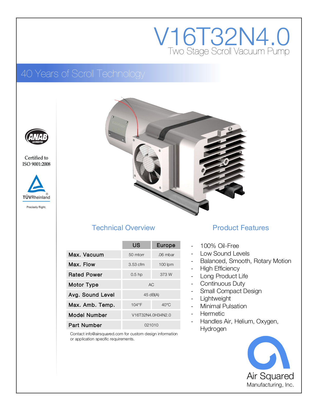 Air Squared V16T32N4.0 User Manual