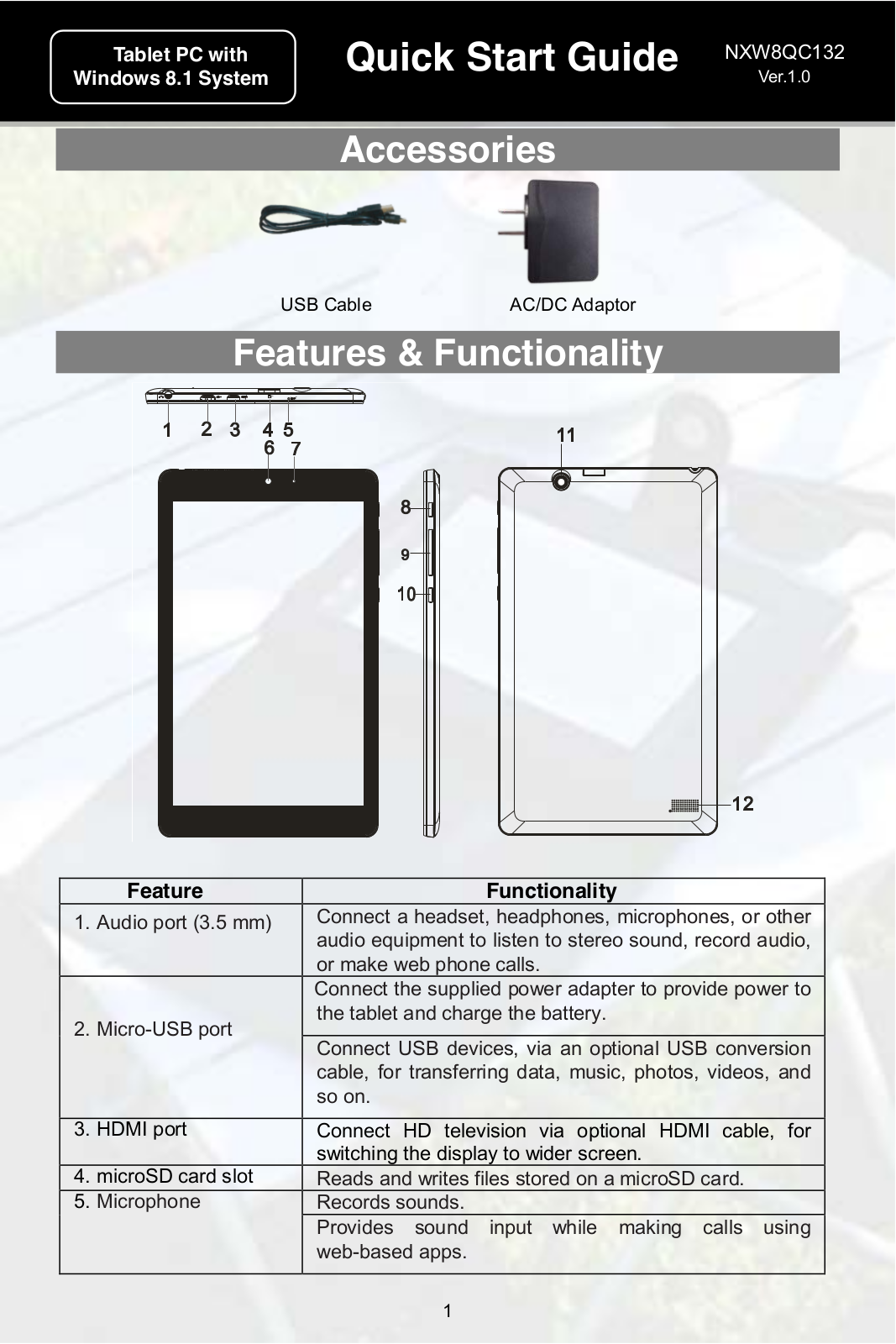 NEXTBOOK Flexx 8 Guide rapide