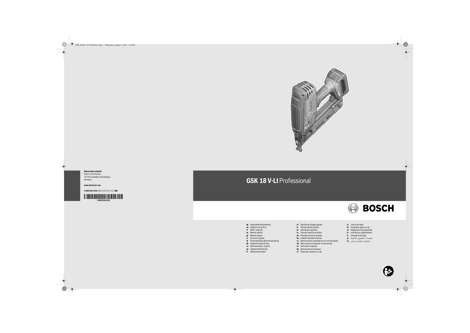 Bosch GSK 18 V-LI Professional User manual