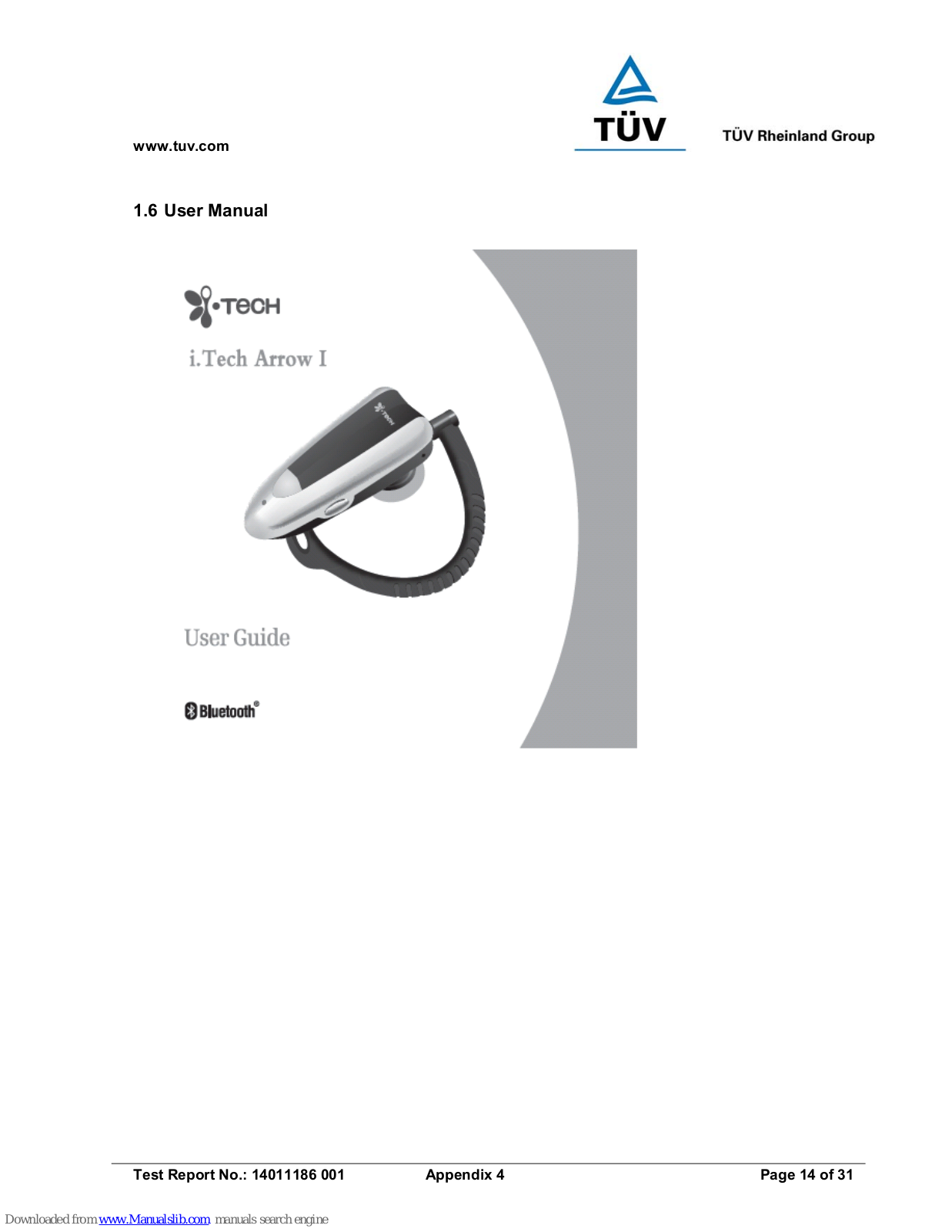 TUV i.Tech Arrow I User Manual - ManualMachine.com