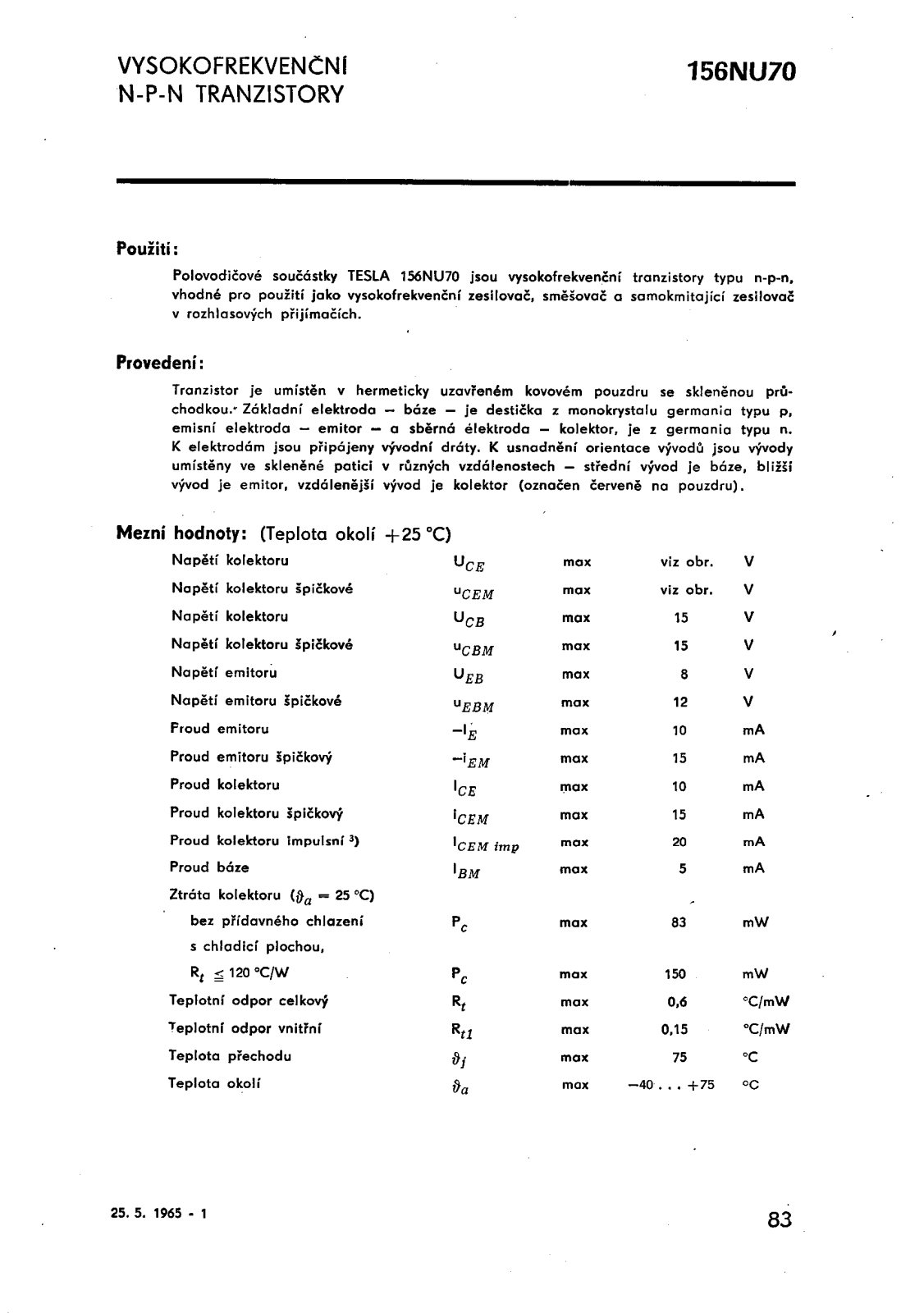 Datasheet 156NU70 Specification - ManualMachine.com