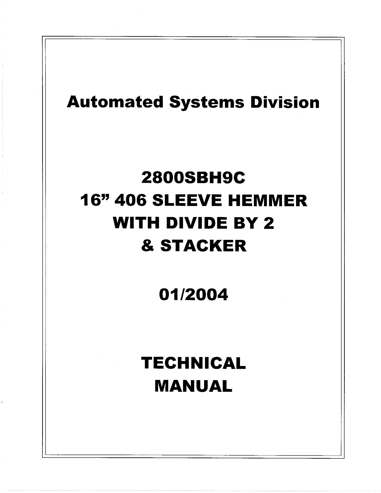 Union Special 2800SBCH9C Parts List