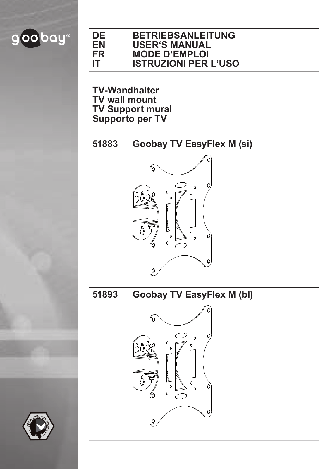 Goobay TV EasyFlex M User Manual