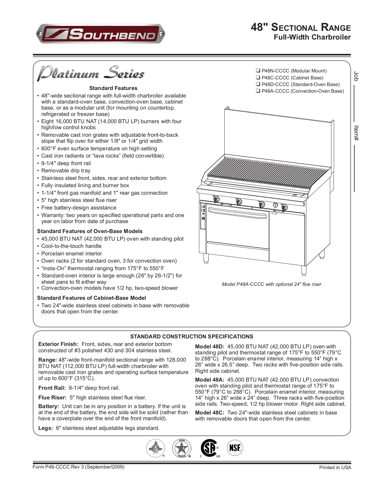 Southbend P48N-CCCC General Manual