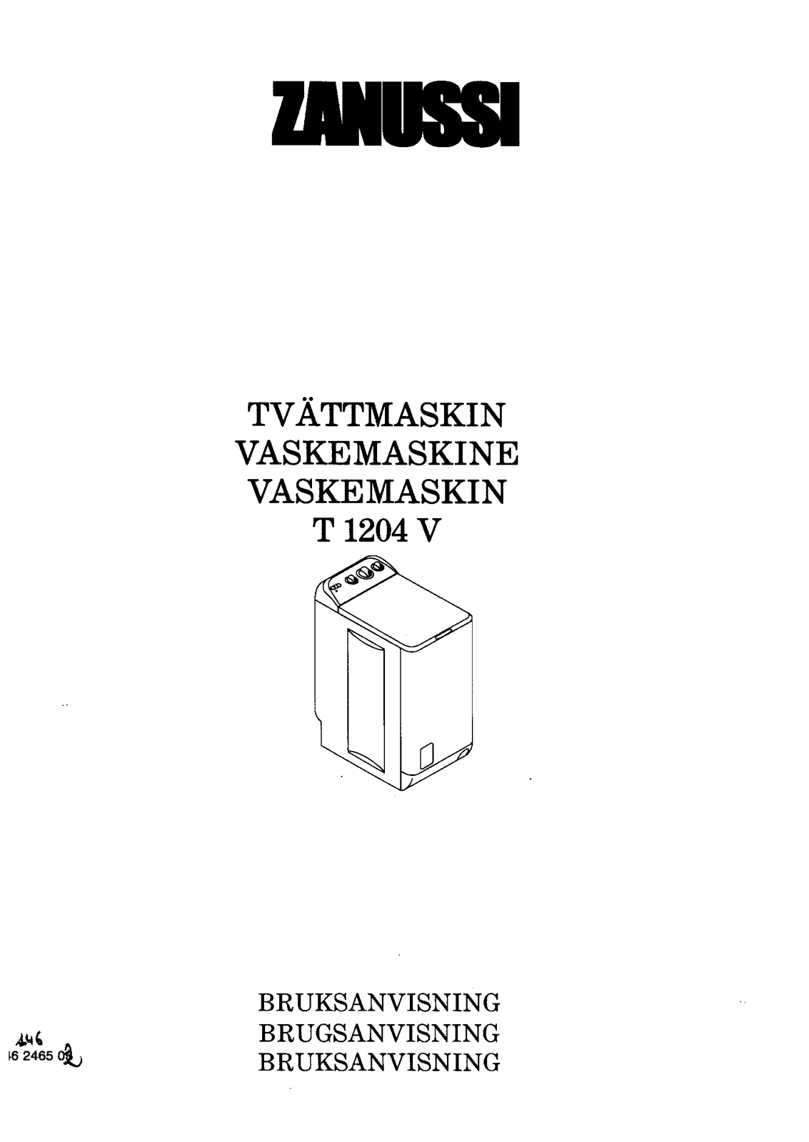 Zanussi T1204V Manual