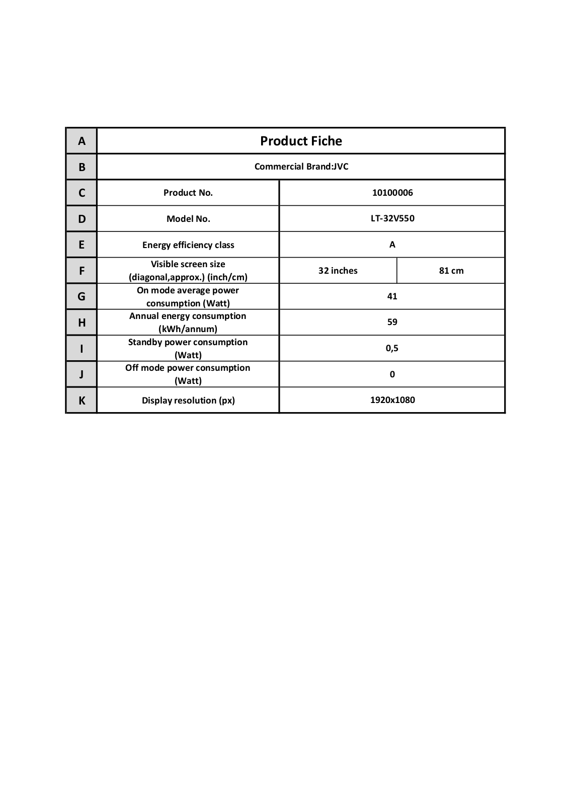 JVC LT-32V550 User Manual