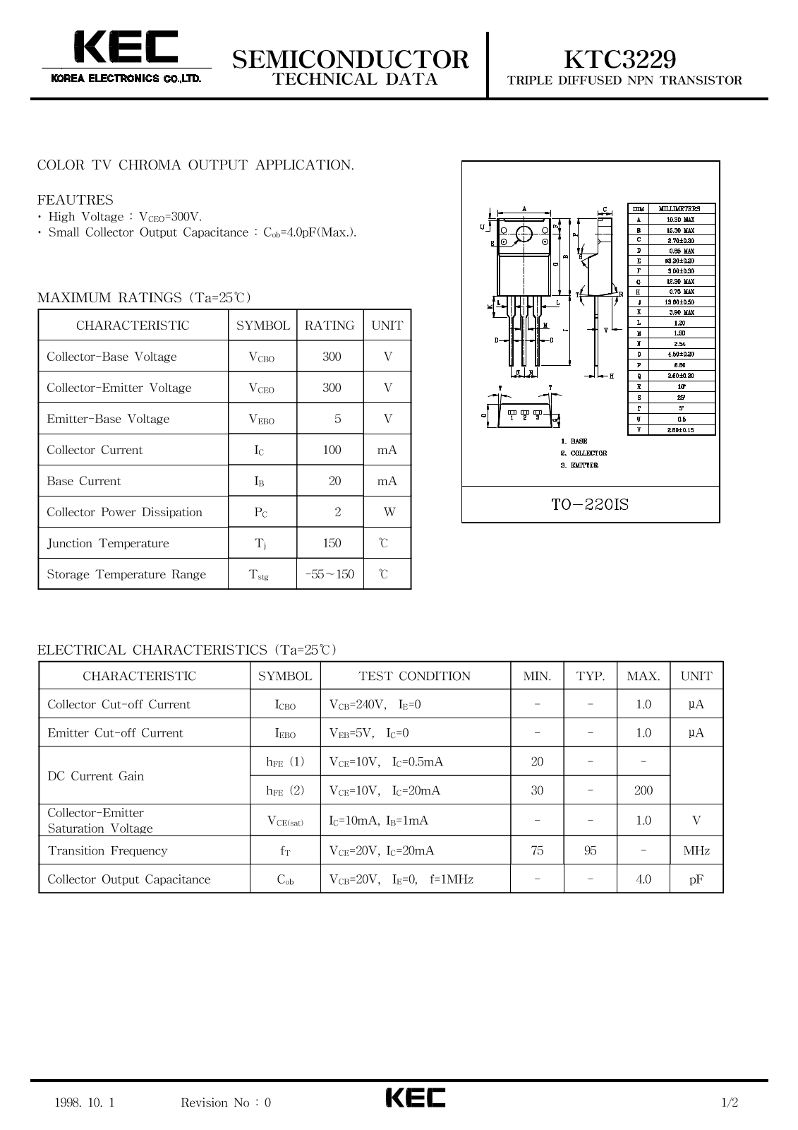 KEC KTC3229 Datasheet