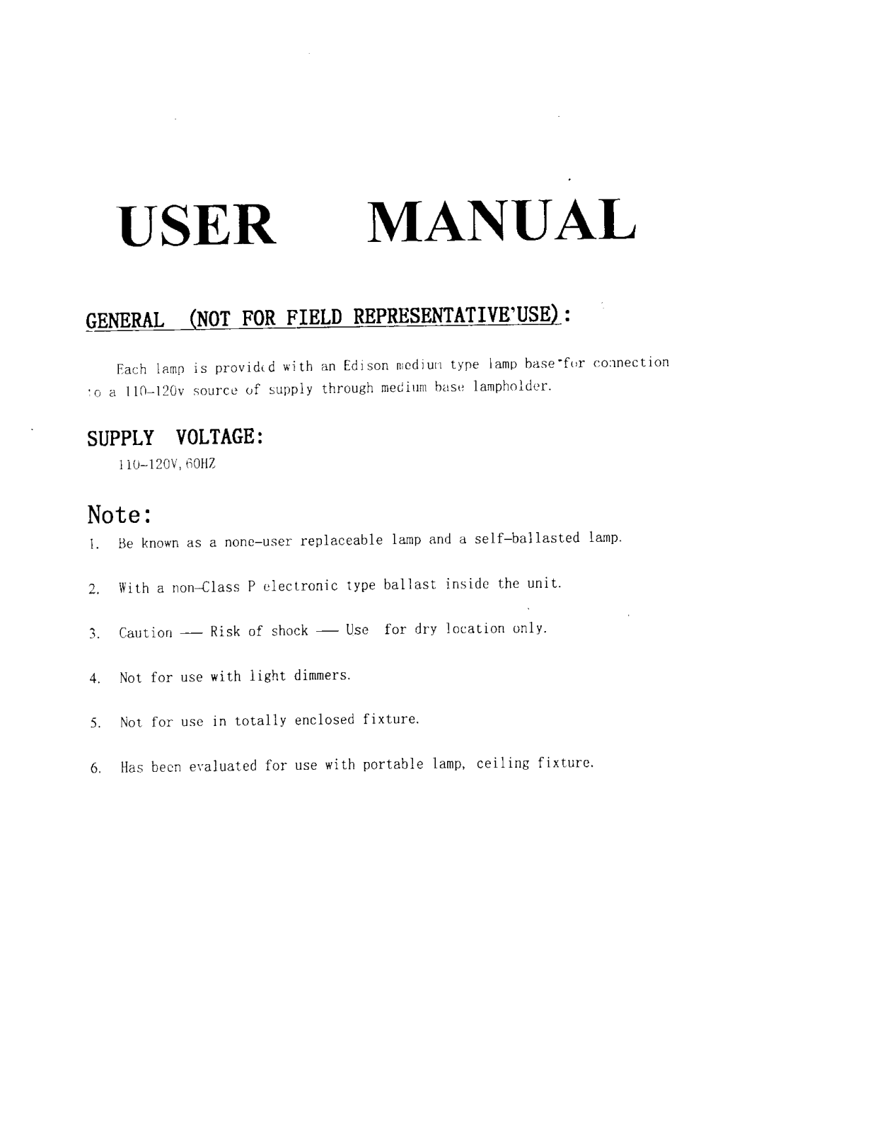 Neonlite Electronic and Lighting LC50915 User Manual