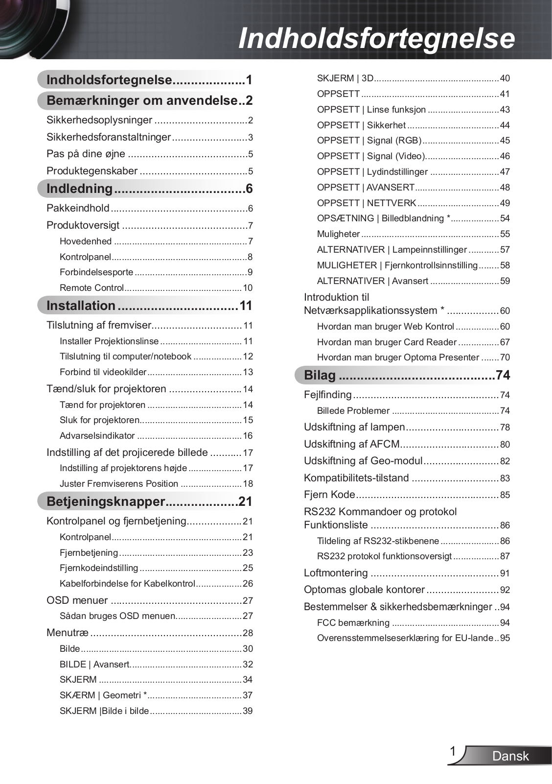 OPTOMA EW865, EX855 User Manual