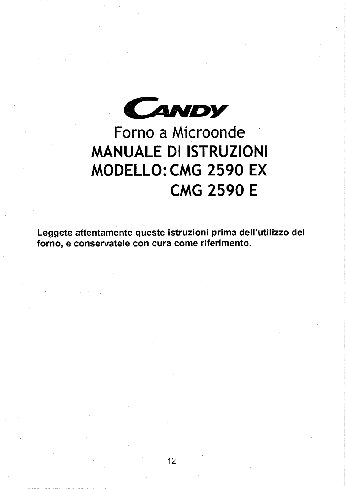 Candy FMCMG2590E User Manual