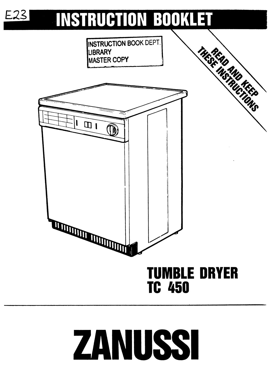 Zanussi TC450/B, TC450/A User Manual
