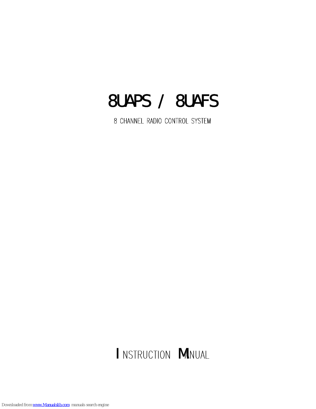 FUTABA 8UAFS, 8UAPS Instruction Manual