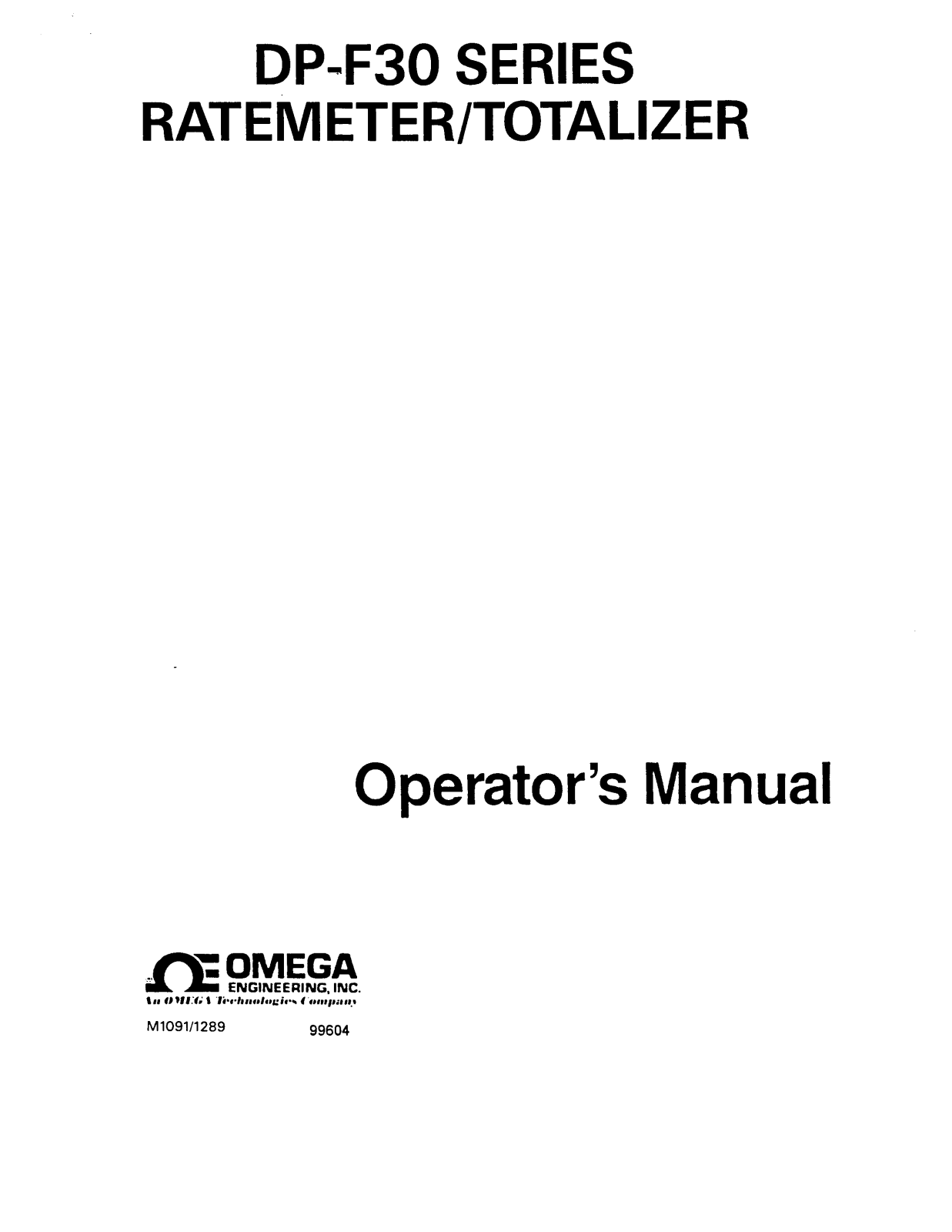 Omega DP-F30 User Manual