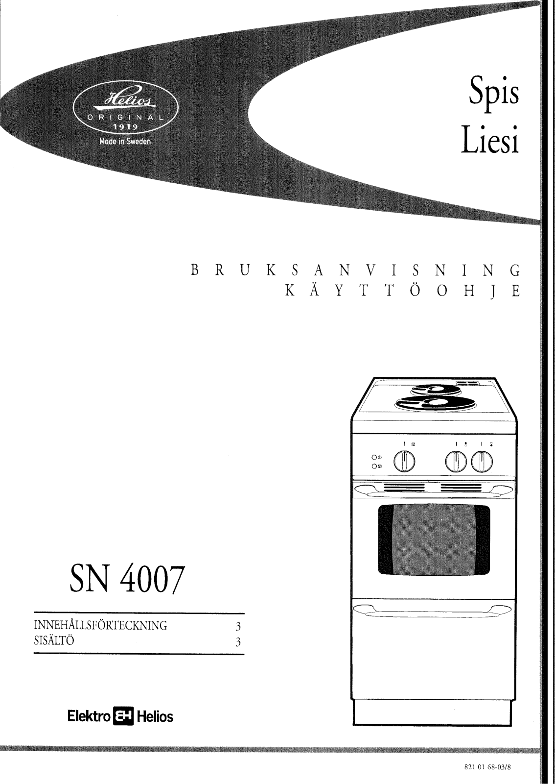 Elektro helios SN4007 User Manual
