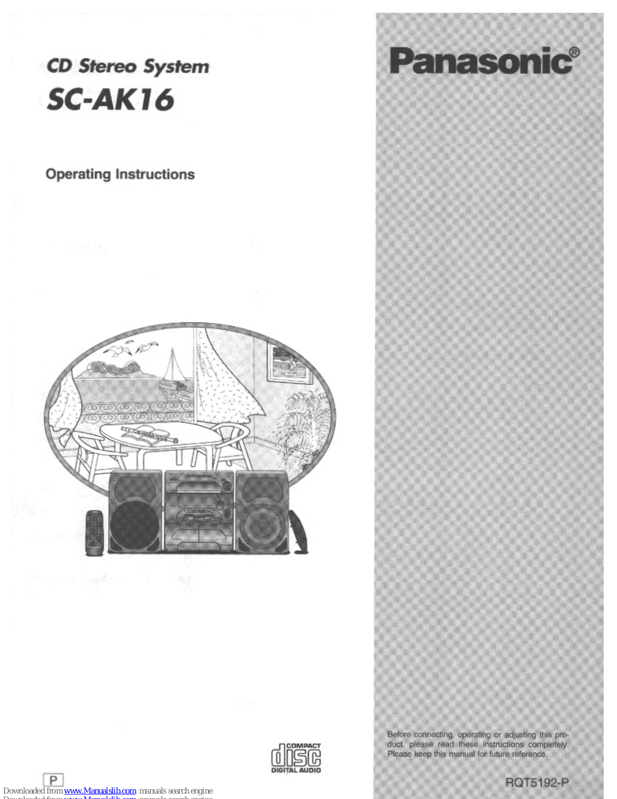 Panasonic SA-AK16, SB-AK17 Operating Instructions Manual